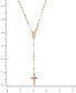 ფოტო #4 პროდუქტის Cross Rosary 21-1/4" Lariat Necklace in 18k Gold-Plated Sterling Silver, Created for Macy's