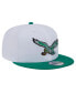 Фото #3 товара Men's White, Kelly Green Distressed Philadelphia Eagles Historic Two Tone 9FIFTY Snapback Hat
