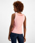 ფოტო #2 პროდუქტის Women's Cotton Mixed-Media Ruffled Tank Top