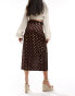 Фото #3 товара Never Fully Dressed Jaspre gold fleck midi skirt in chocolate