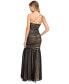 Фото #2 товара Juniors' Mesh Ruched One-Shoulder Gown