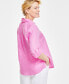 Фото #6 товара Women's 100% Linen Shirt, Created for Macy's