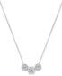 ფოტო #1 პროდუქტის Diamond Triple Circle Cluster 18" Statement Necklace (1 ct. t.w.) in 14k White Gold or 14k Yellow Gold