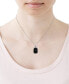 ფოტო #2 პროდუქტის Onyx Cushion-Cut & Diamond Accent 18" Pendant Necklace in Sterling Silver