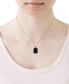 Фото #2 товара Onyx Cushion-Cut & Diamond Accent 18" Pendant Necklace in Sterling Silver