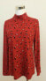 Karen Scott Women's Petite Mock Neck Printed Long Sleeve Top Red Amore PL