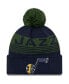 Фото #1 товара Men's Navy Utah Jazz Proof Cuffed Knit Hat with Pom