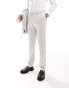 Фото #4 товара ASOS DESIGN slim suit trousers in pale grey birdseye texture