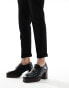 Фото #4 товара ASOS DESIGN loafers in black leather with natural sole