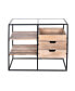 Фото #5 товара 35" Modern Glass Table, Storage, Drawers, Metal Frame