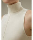 Фото #5 товара Women's Silk Knitted Turtleneck Sleeveless Top