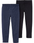 Фото #6 товара Toddler 2-Pack Navy & Black Leggings Set 4T