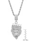ფოტო #6 პროდუქტის Men's Stainless Steel Simulated Diamond Crowned Lion's Head 30" Pendant Necklace