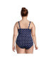 ფოტო #5 პროდუქტის Plus Size Square Neck Underwire Tankini Swimsuit Top Adjustable Straps