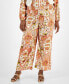 ფოტო #4 პროდუქტის Plus Size Pull-On Satin Medallion Pants, Created for Macy's