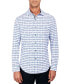 Men's Regular-Fit Non-Iron Performance Stretch Floral Grid-Print Button-Down Shirt