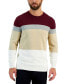 ფოტო #1 პროდუქტის Men's Elevated Marled Colorblocked Long Sleeve Crewneck Sweater, Created for Macy's