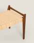 Wood and rattan bench