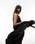 Фото #4 товара Topshop tiered poplin oversized maxi dress in black