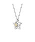 Sterling Silver White Gold Plated with Yellow Tourmaline Gemstone Star Pendant Necklace