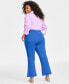Фото #2 товара Plus Size Ponté Kick-Flare Ankle Pants, Regular and Short Length, Created for Macy's