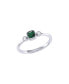 ფოტო #1 პროდუქტის Cushion Cut Emerald Gemstone, Natural Diamonds Birthstone Ring in 14K White Gold