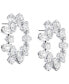 ფოტო #3 პროდუქტის Silver-Tone Crystal Circle Stud Earrings