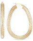 Фото #1 товара Серьги Macy's Textured Pear Hoop Gold-Plated Silver