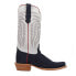 Фото #1 товара R. Watson Boots Rough Out Narrow Embroidered Square Toe Cowboy Mens Blue, White