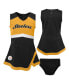 ფოტო #1 პროდუქტის Infant Girls Black, Gold Pittsburgh Steelers Cheer Captain Jumper Dress