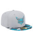 Men's Gray Charlotte Hornets Active Color Camo Visor 59FIFTY Fitted Hat