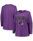 ფოტო #1 პროდუქტის Women's Purple Baltimore Ravens Plus Size Honey Cat SOA Long Sleeve T-shirt