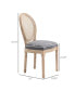 Фото #3 товара 2pc French-Style Rattan Backrest Upholstered Dining Accent Chairs, Grey