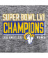 ფოტო #5 პროდუქტის Men's Gray Los Angeles Rams Super Bowl LVI Champions Stacked Depth T-shirt