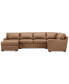 Фото #7 товара Radley 136" 4-Pc. Leather Square Corner Modular Chaise Sectional, Created for Macy's