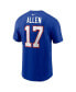 Фото #2 товара Men's Josh Allen Royal Buffalo Bills Player Name and Number T-shirt