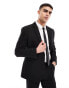 ASOS DESIGN slim fit wool mix suit jacket in black twill Черный, Chest 36 Regular - фото #2