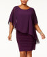 ფოტო #3 პროდუქტის Plus Size Chiffon Capelet Sheath Dress