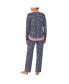 Фото #2 товара Women's 2-Pc. Printed Long-Sleeve Pajamas Set