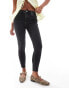 Miss Selfridge Petite skinny high waist jean in black wash Черный, W30 L28 - фото #2