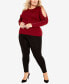 ფოტო #4 პროდუქტის Plus Size Cold Shoulder Round Neck Sweater