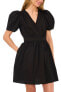 Women's Puff Sleeve Belted Mini Dress