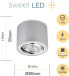 Фото #11 товара Sweet Led Surface-Mounted Spotlight, Dimmable, Flat, Brushed Aluminium Ceiling Spotlights, Replaceable 5 W Module, Surface-Mounted Light, Swivelling, Round Surface-Mounted Spotlight, Cold White, 230 V [Energy Class G]
