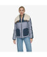 Women's Sheree Mixed Media Puffer With Denim and Faux Sherpa Jacket
