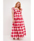 Фото #2 товара Women's Plus size Gingham Maxi Dress