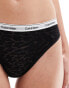 Фото #3 товара Calvin Klein modern logo lace brazilian brief in black