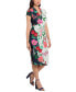 ფოტო #3 პროდუქტის Petite Cap-Sleeve Printed Sheath Dress