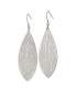 ფოტო #2 პროდუქტის Stainless Steel Polished Leaf Dangle Shepherd Hook Earrings