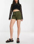 Фото #3 товара Only exclusive cargo shorts with toggle fastening in khaki