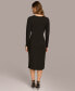 ფოტო #4 პროდუქტის Women's Faux-Wrap Hardware Midi Dress